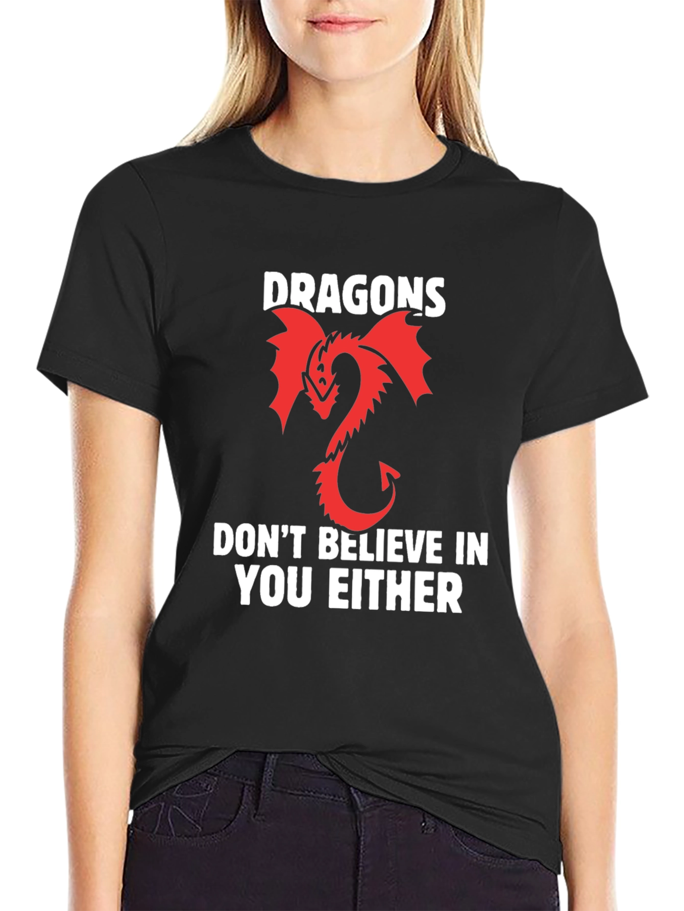 Black Dragons Don't Believe T-Shirt view 2