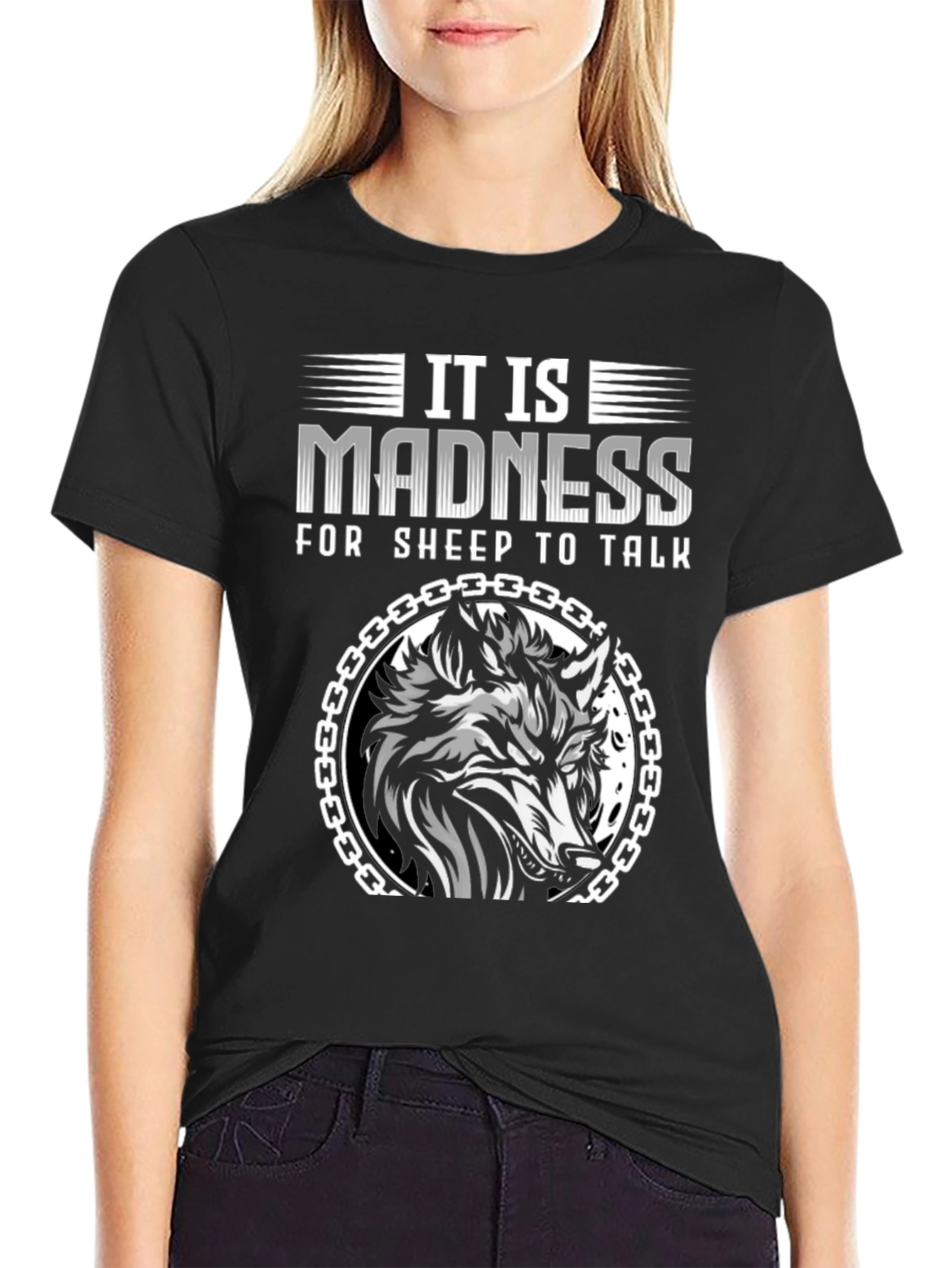 Black Wolf Madness Graphic Tee -  Unique Design view 2