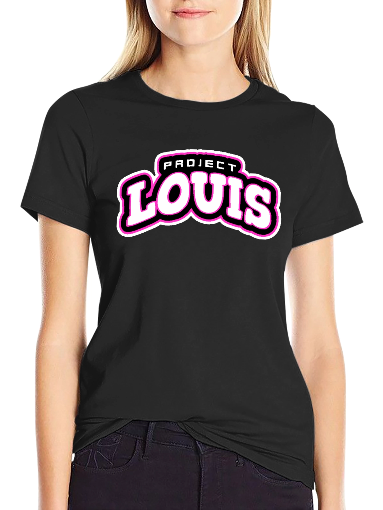 Black Project Louis Black T-Shirt | Cool Graphic Tee view 2