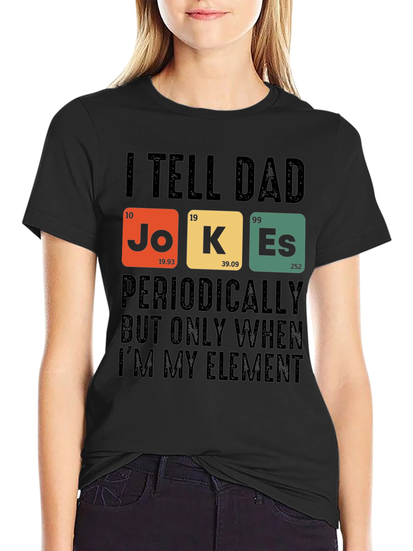 Black Dad Jokes T-Shirt: Periodic Table Element Humor view 2