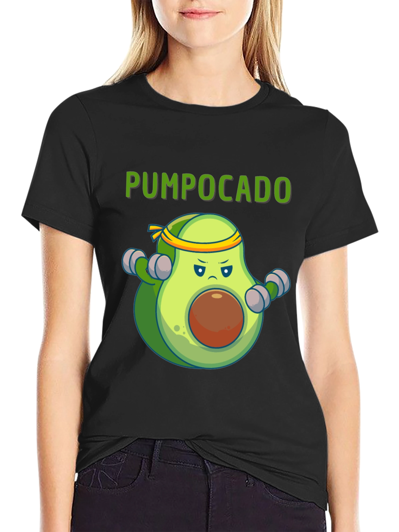 Black Pumpocado Gym Humor Tee - Black view 2