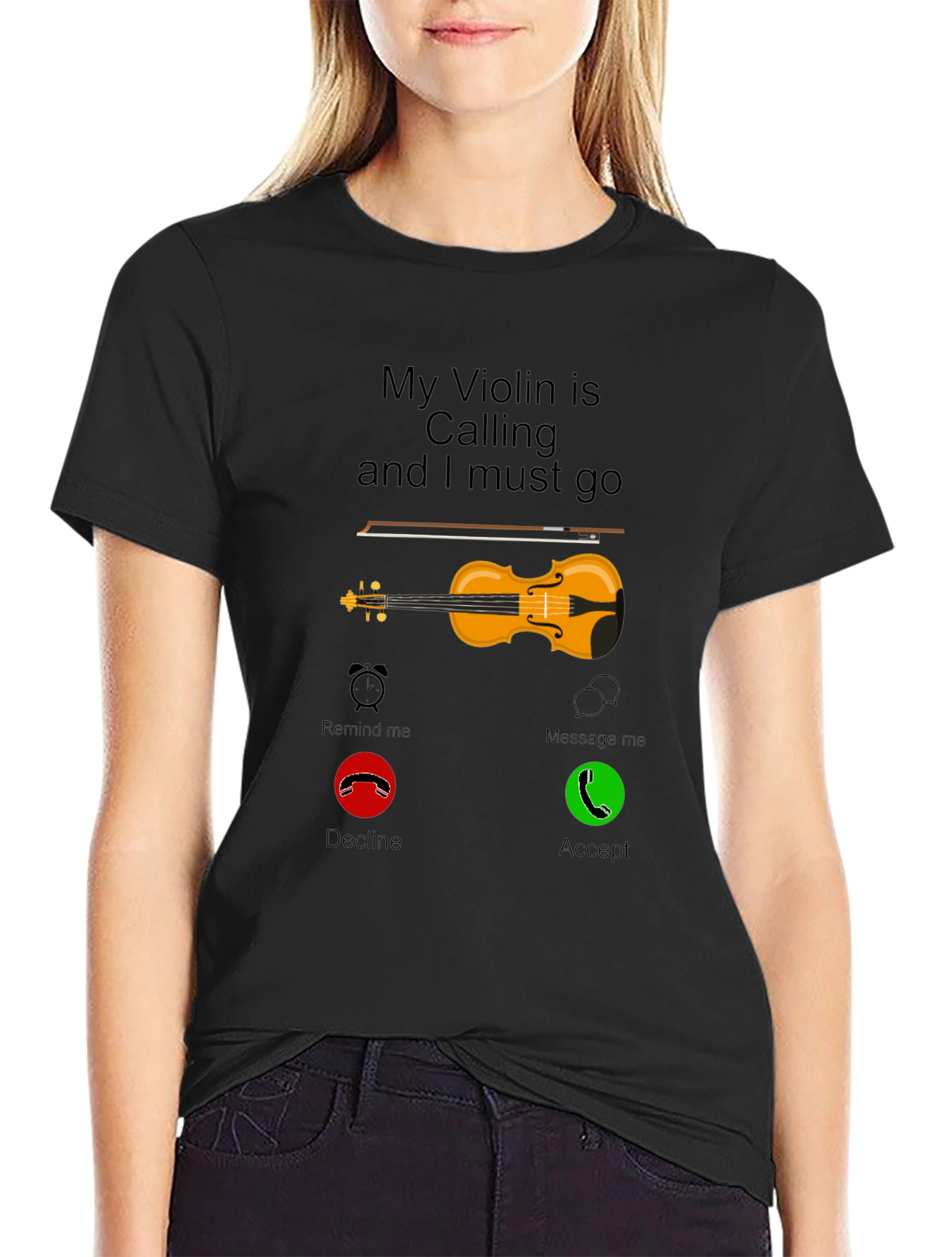 Black Violin Calling T-Shirt - Music Lover Tee view 2