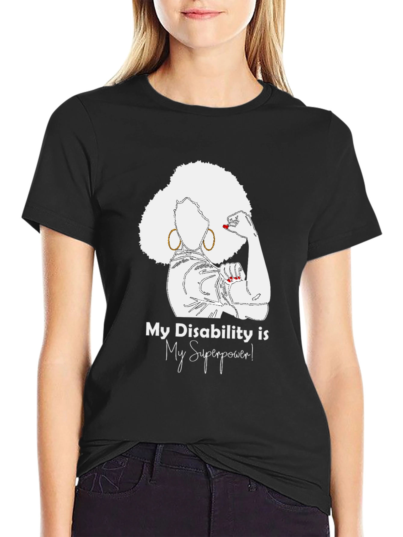 Black My Disability is My Superpower T-Shirt view 2