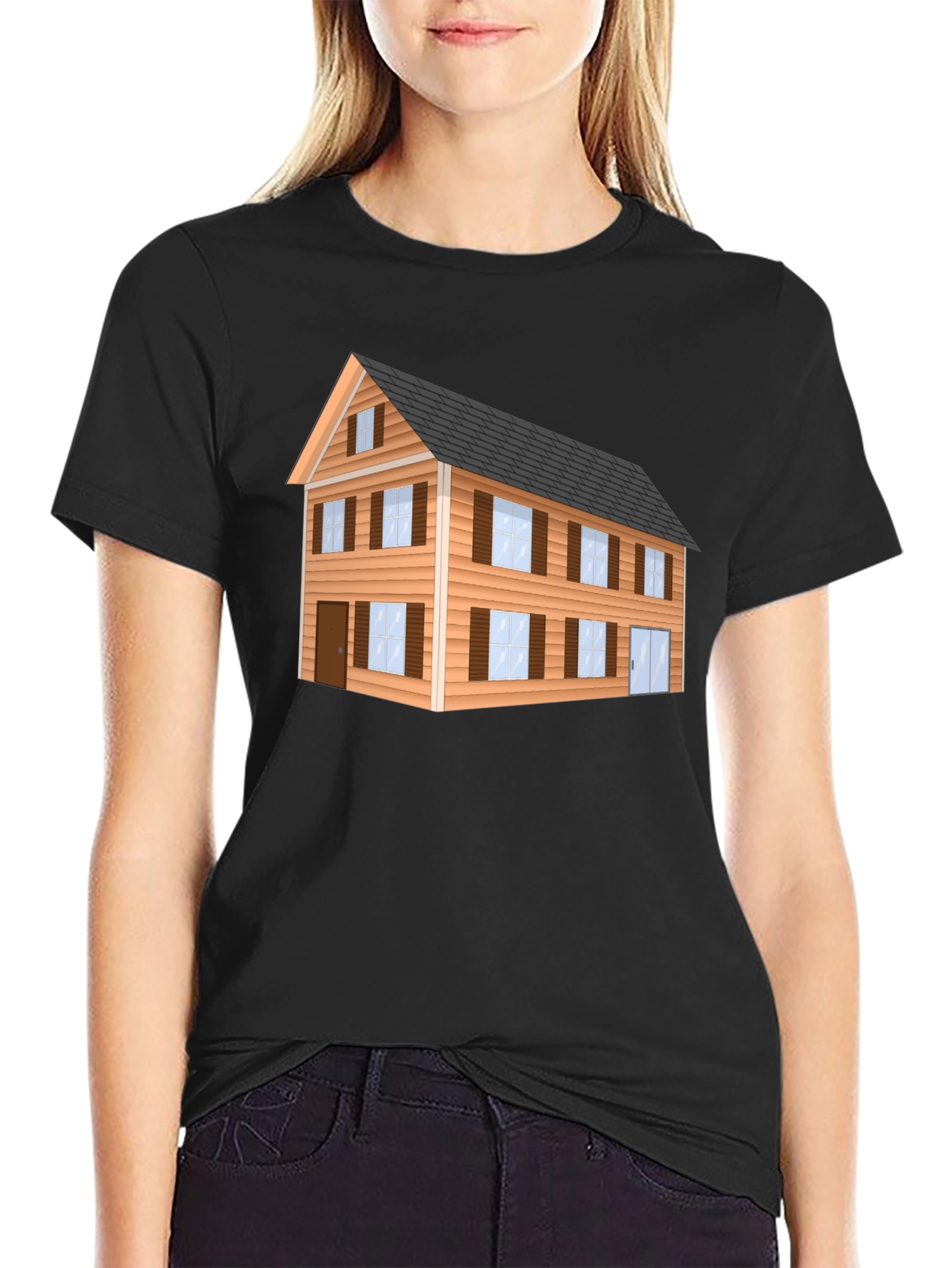 Black House Graphic Black T-Shirt view 2