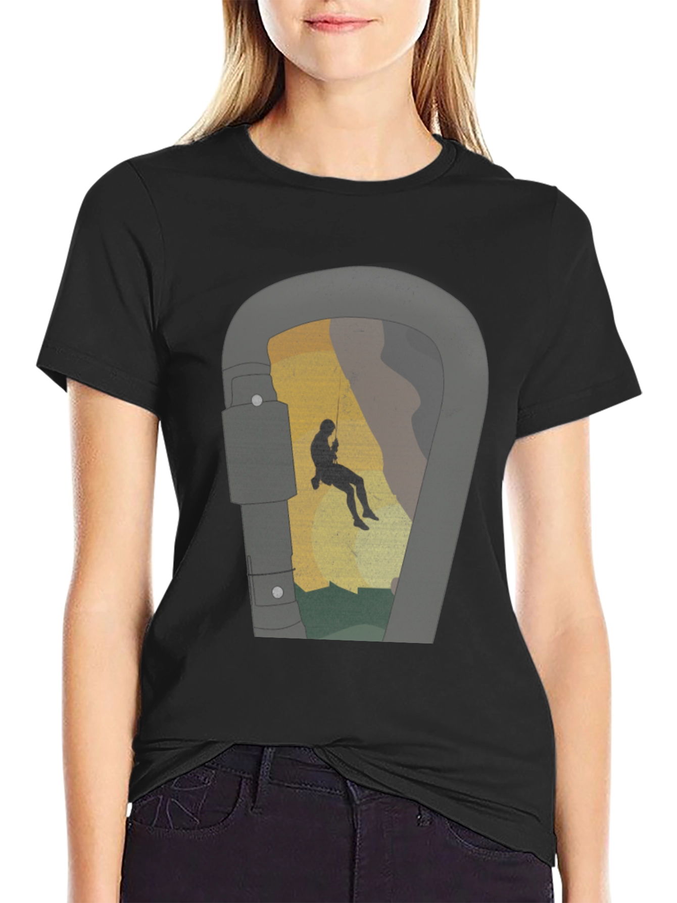 Black Climbing Carabiner Graphic Tee view 2