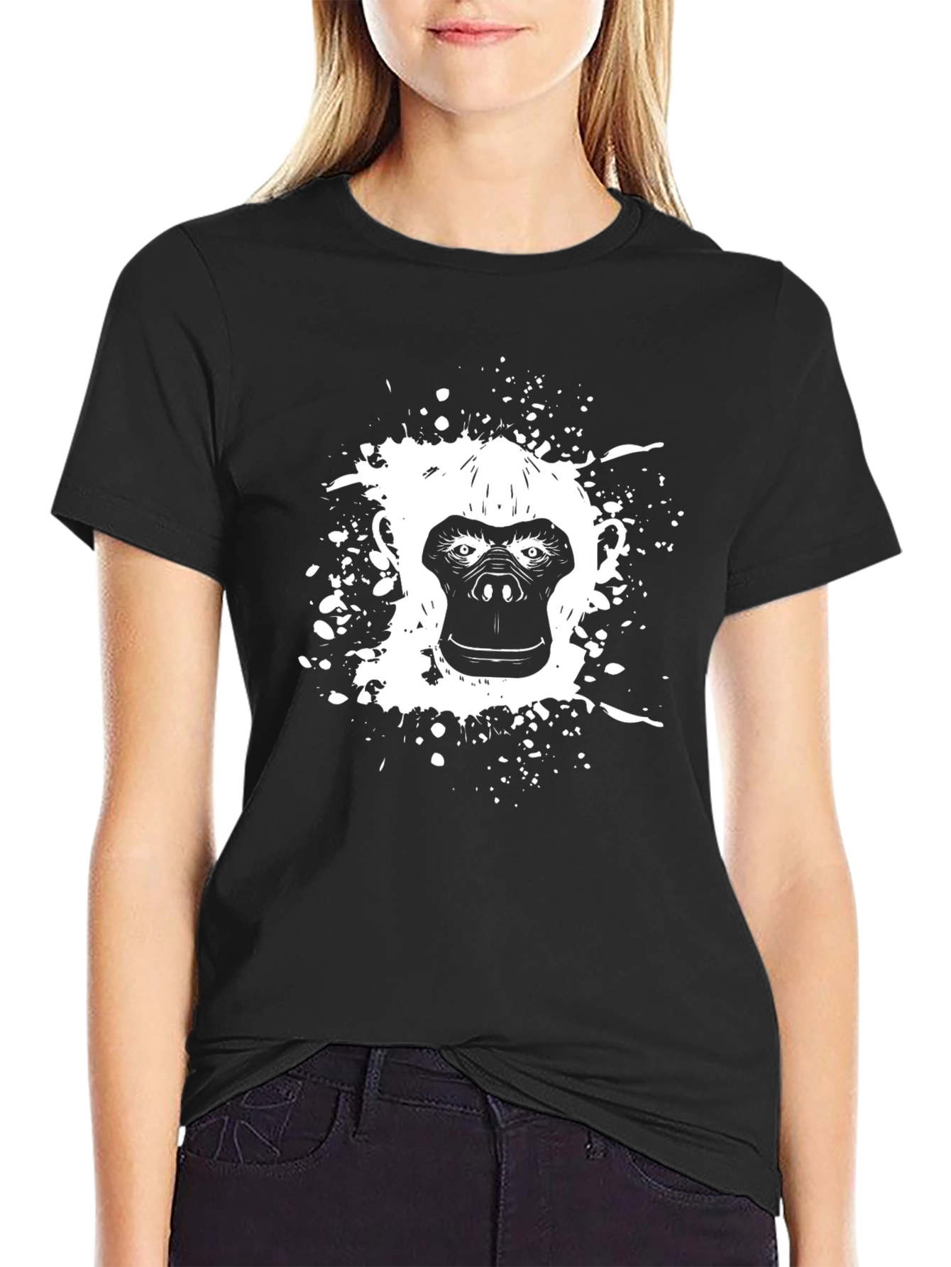 Black Ape Face Graphic Black T-Shirt view 2