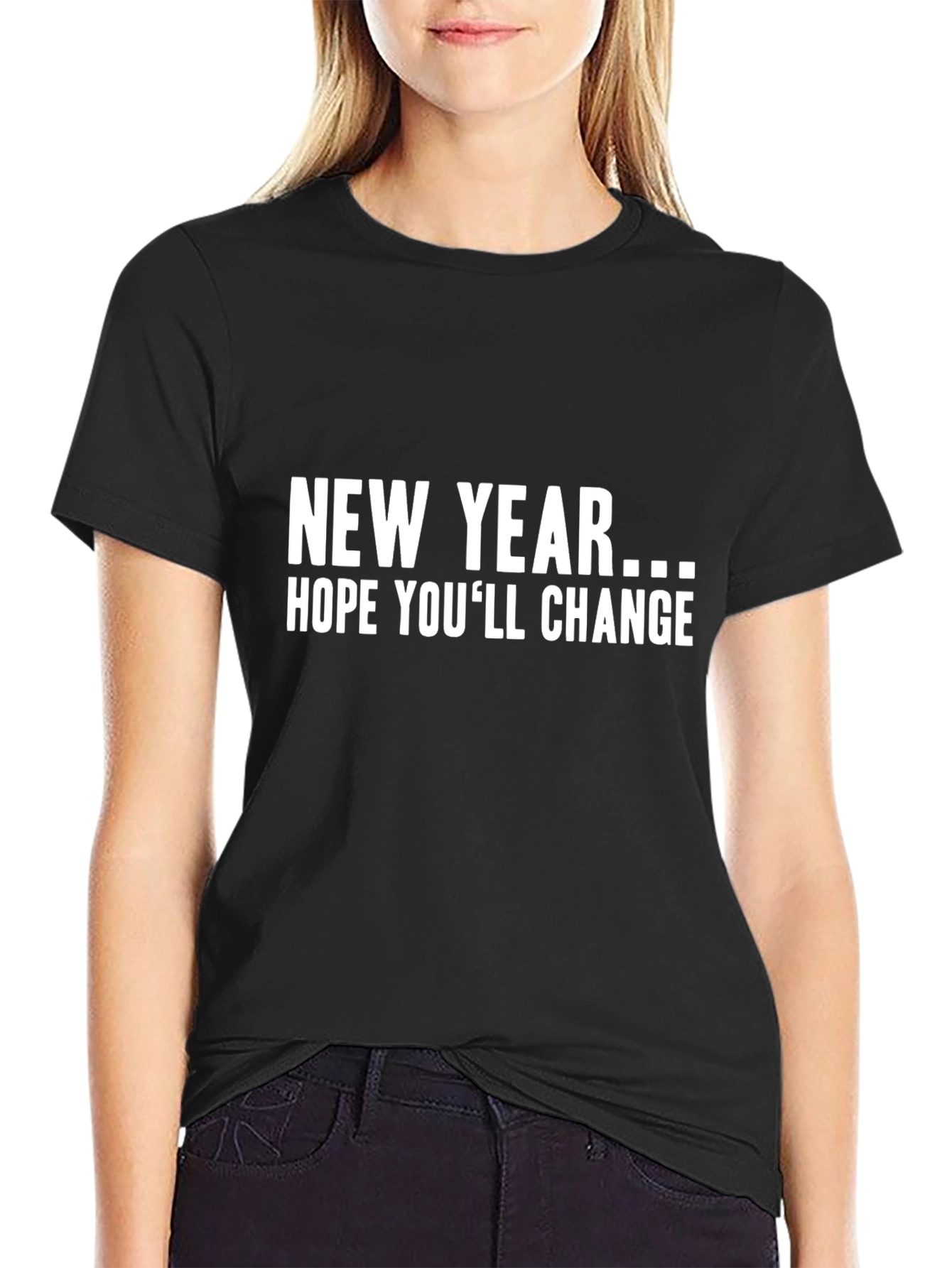 Black Funny New Year's Resolution T-Shirt - Change view 2