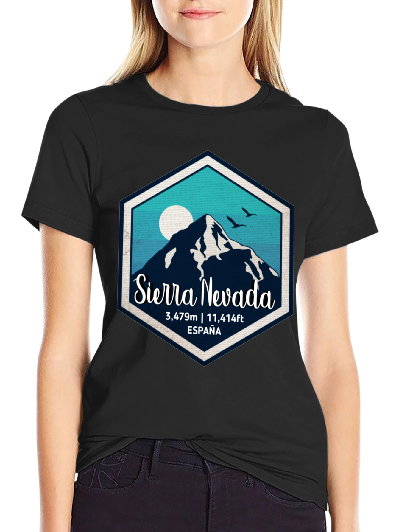 Black Sierra Nevada Spain T-Shirt view 2