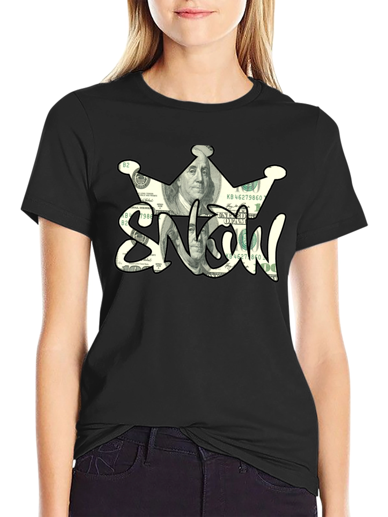 Black Snow Crown Graphic Tee - Black view 2