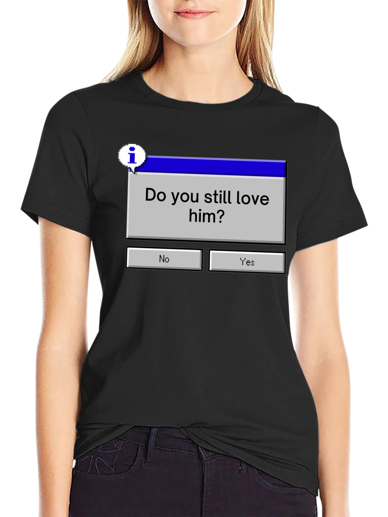 Black Retro Pop-Up Message T-Shirt view 2