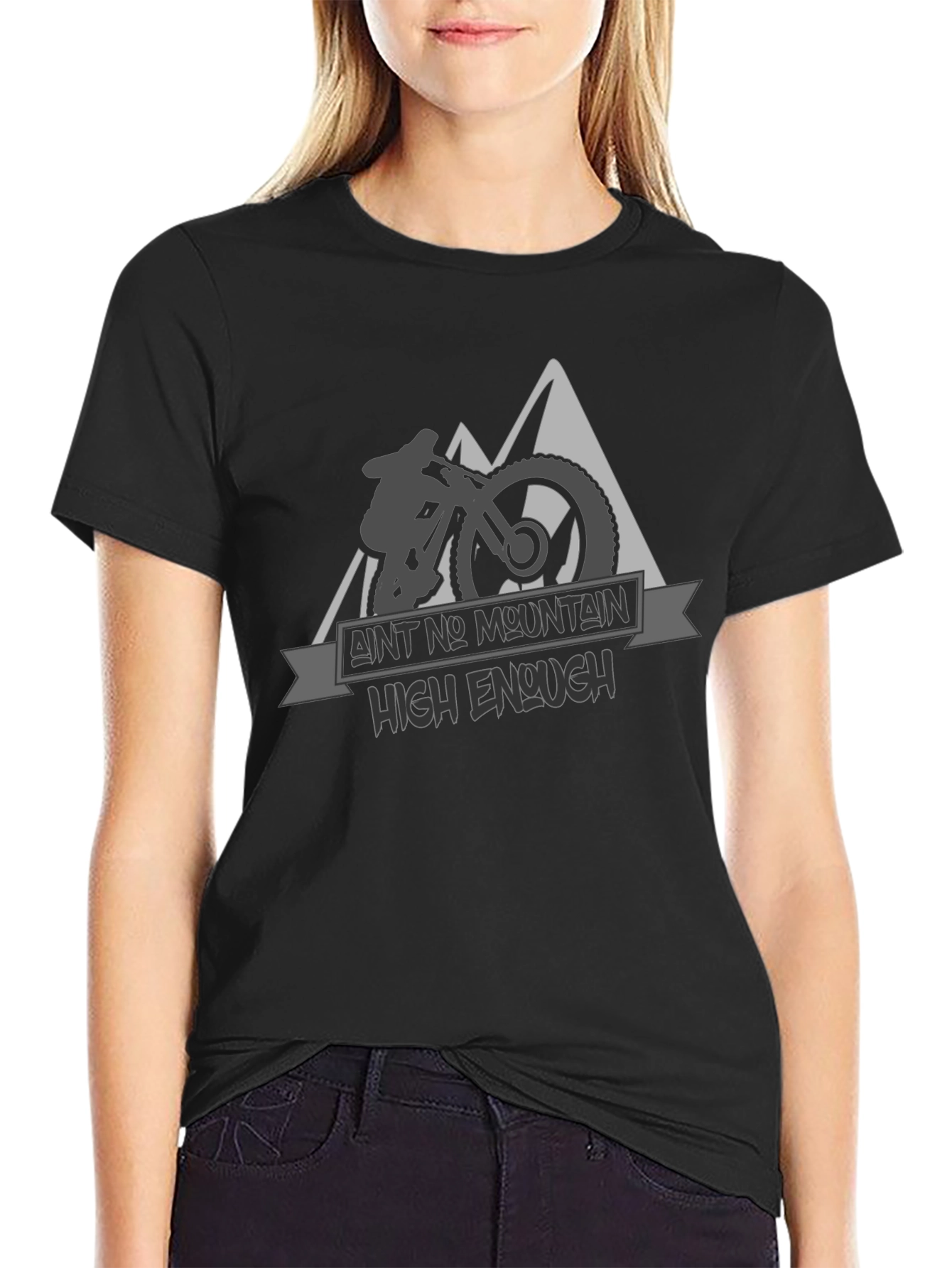 Black Mountain Bike Graphic Tee - Ain't No Mountain High Enough view 2