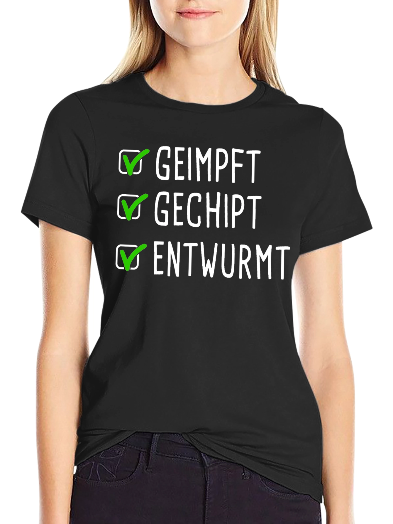 Black Geimpft Gechipt Entwurmt Black T-Shirt view 2