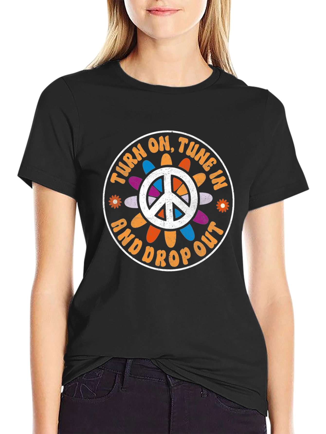 Turn On Tune In T-Shirt Retro Peace Sign - 2
