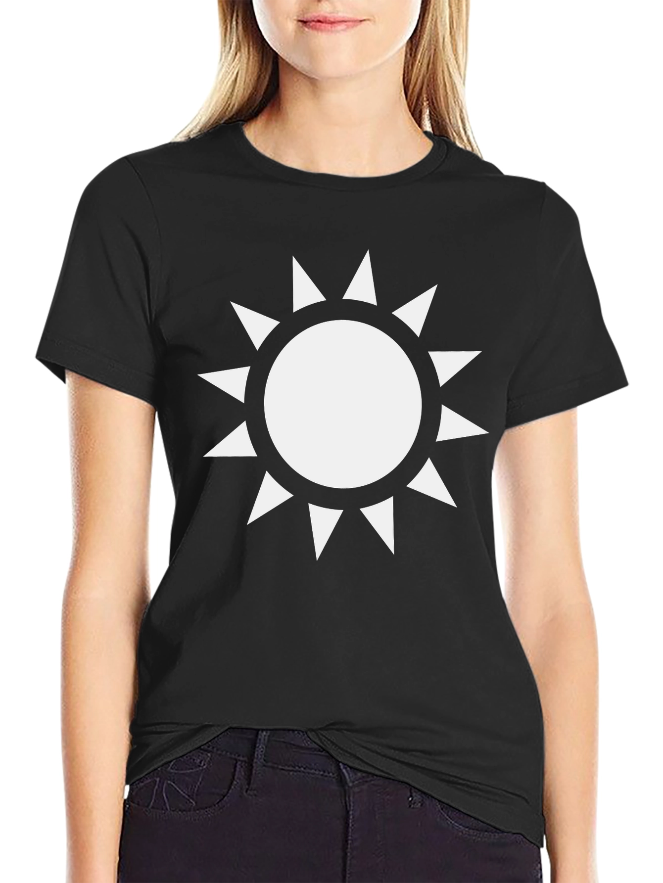 Black Sunburst Graphic T-Shirt - Stylish Casual Wear view 2