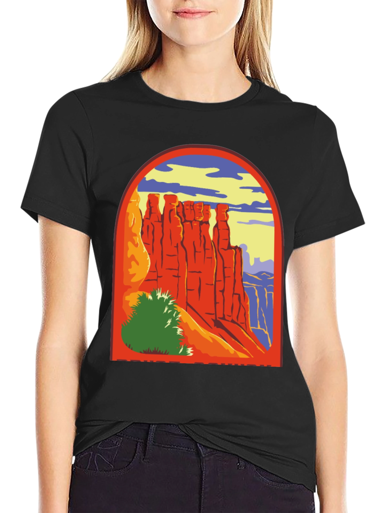 Black Desert Landscape Graphic T-Shirt view 2
