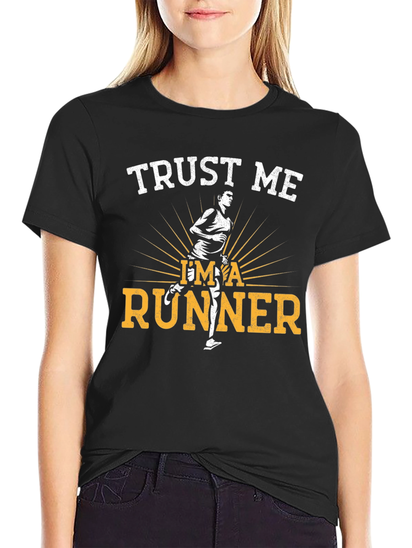 Black Trust Me I'm A Runner T-Shirt view 2