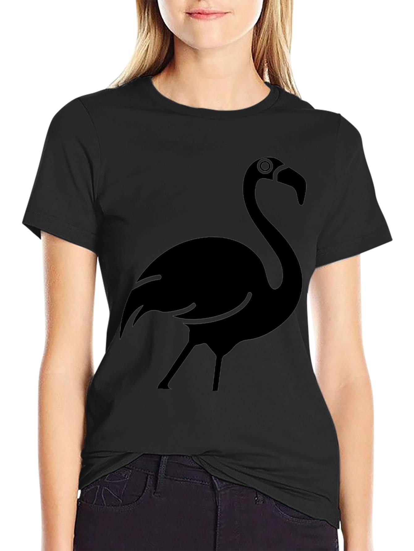 Black Black Flamingo Graphic Tee - Casual Style view 2