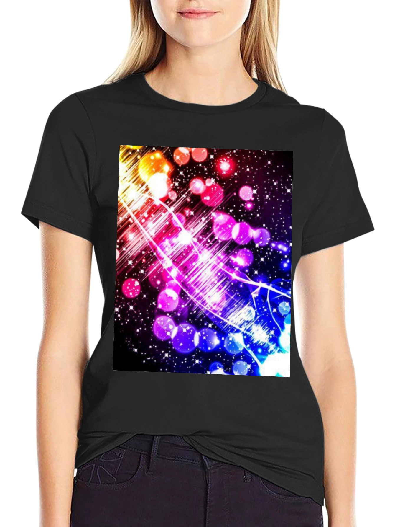 Black Galaxy Starry Sky T-Shirt view 2