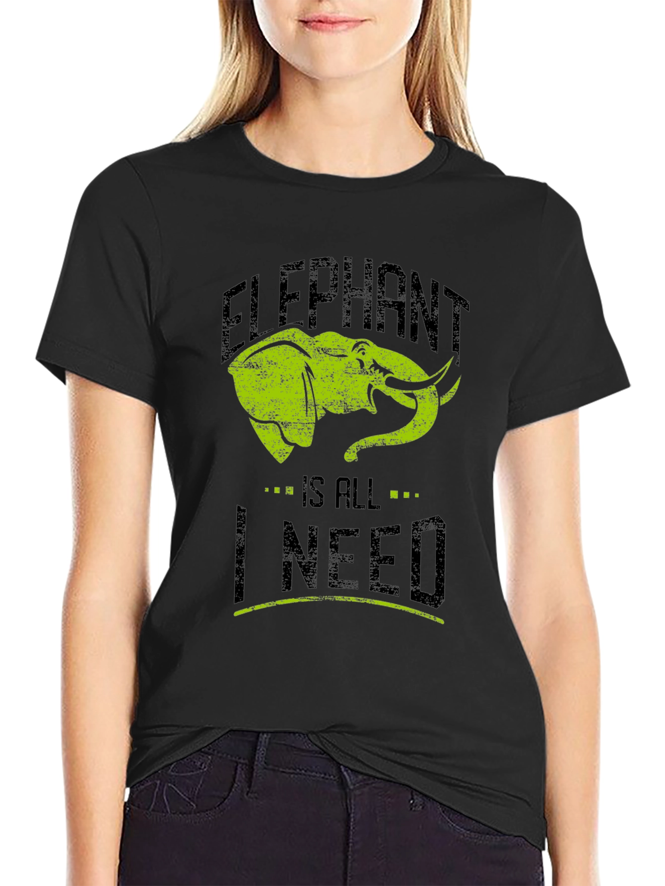 Black Elephant Is All I Need Graphic T-Shirt view 2