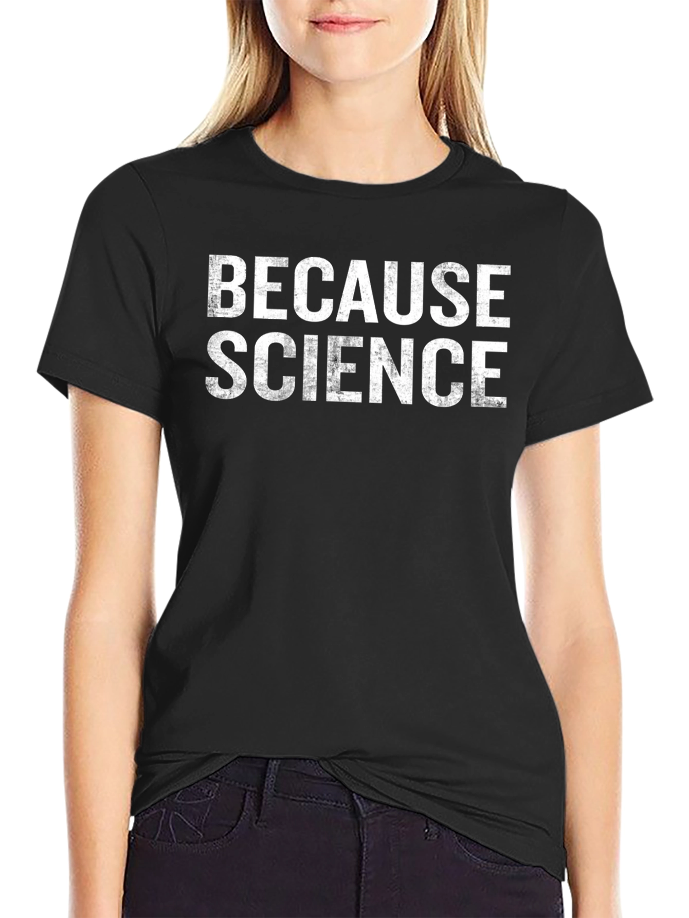 Black Because Science T-Shirt - Funny Geek Tee view 2