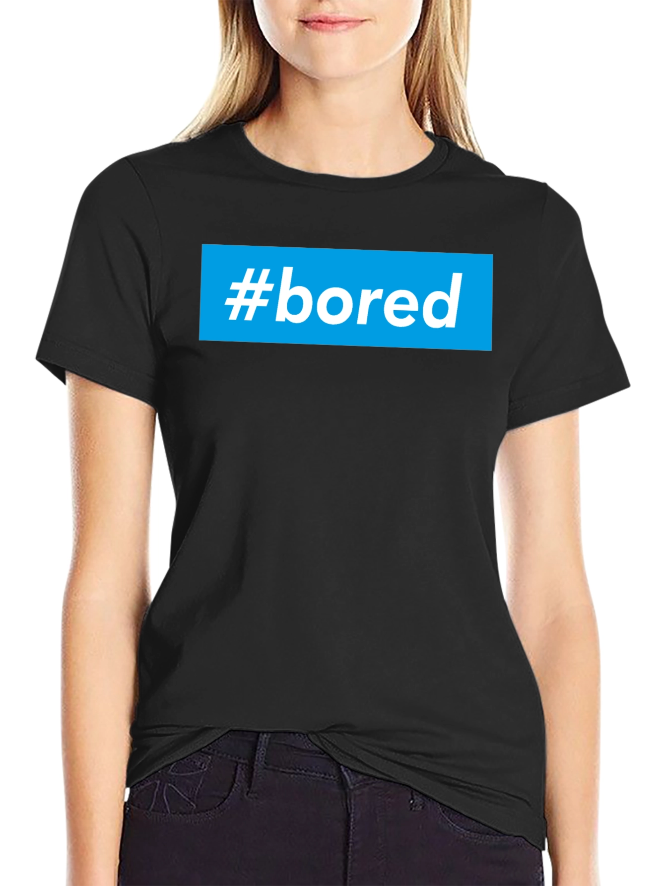 Black #bored T-Shirt - Cool Graphic Tee view 2