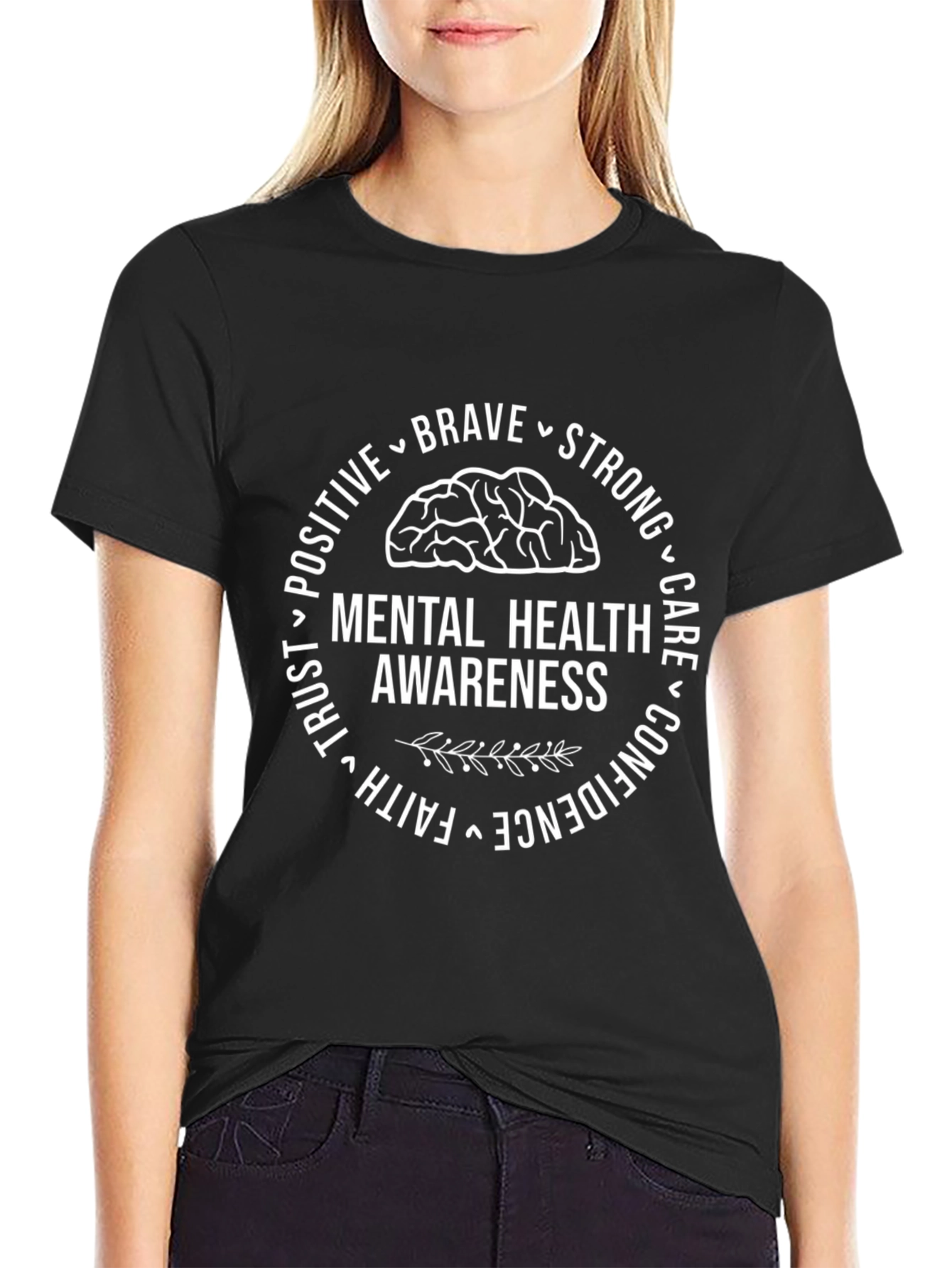 Black Mental Health Awareness Graphic Tee view 2