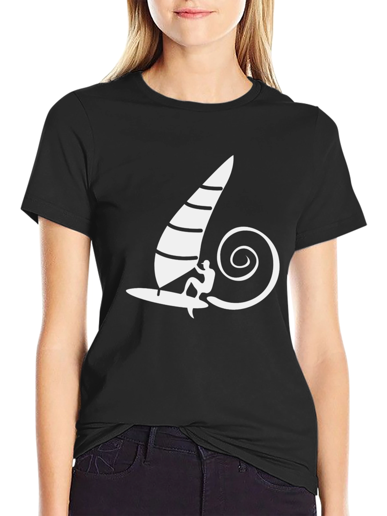 Black Surfing Graphic Tee - Men's Black T-Shirt view 2