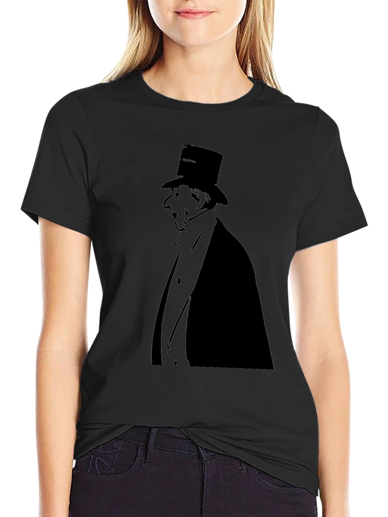 Black Gentleman Silhouette Black Tee view 2