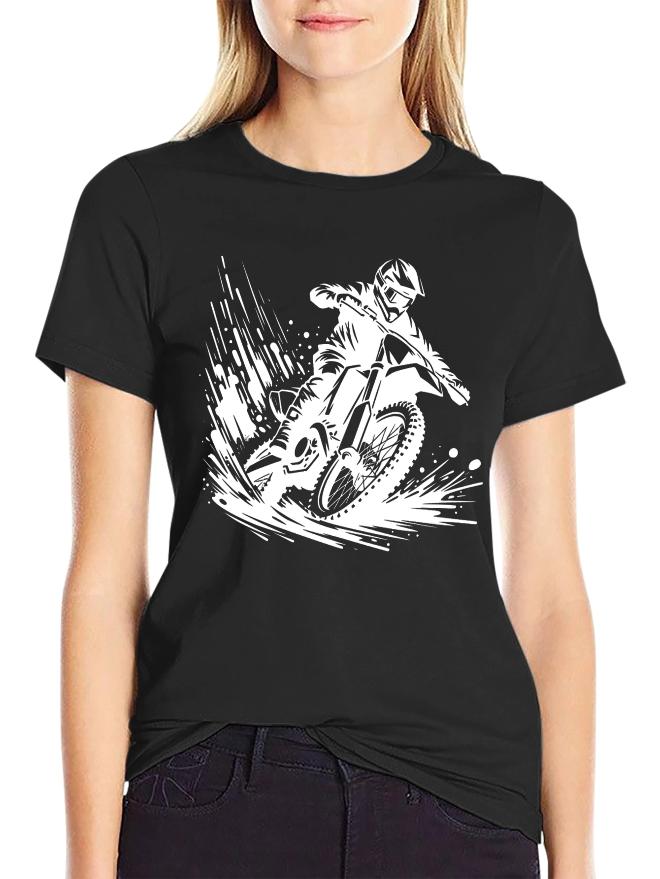 Black Motorcycle Graphic T-Shirt - Ride in Style view 2