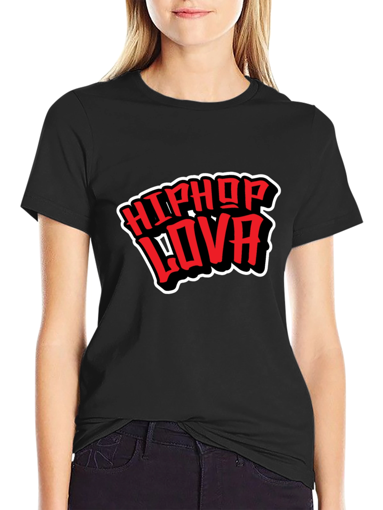Black HipHop Lova Black Graphic Tee view 2