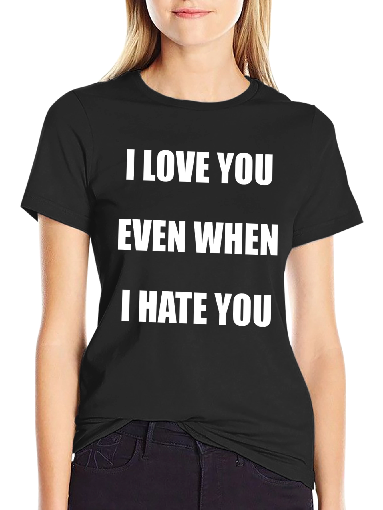 Black I Love You Even When I Hate You Graphic Tee view 2