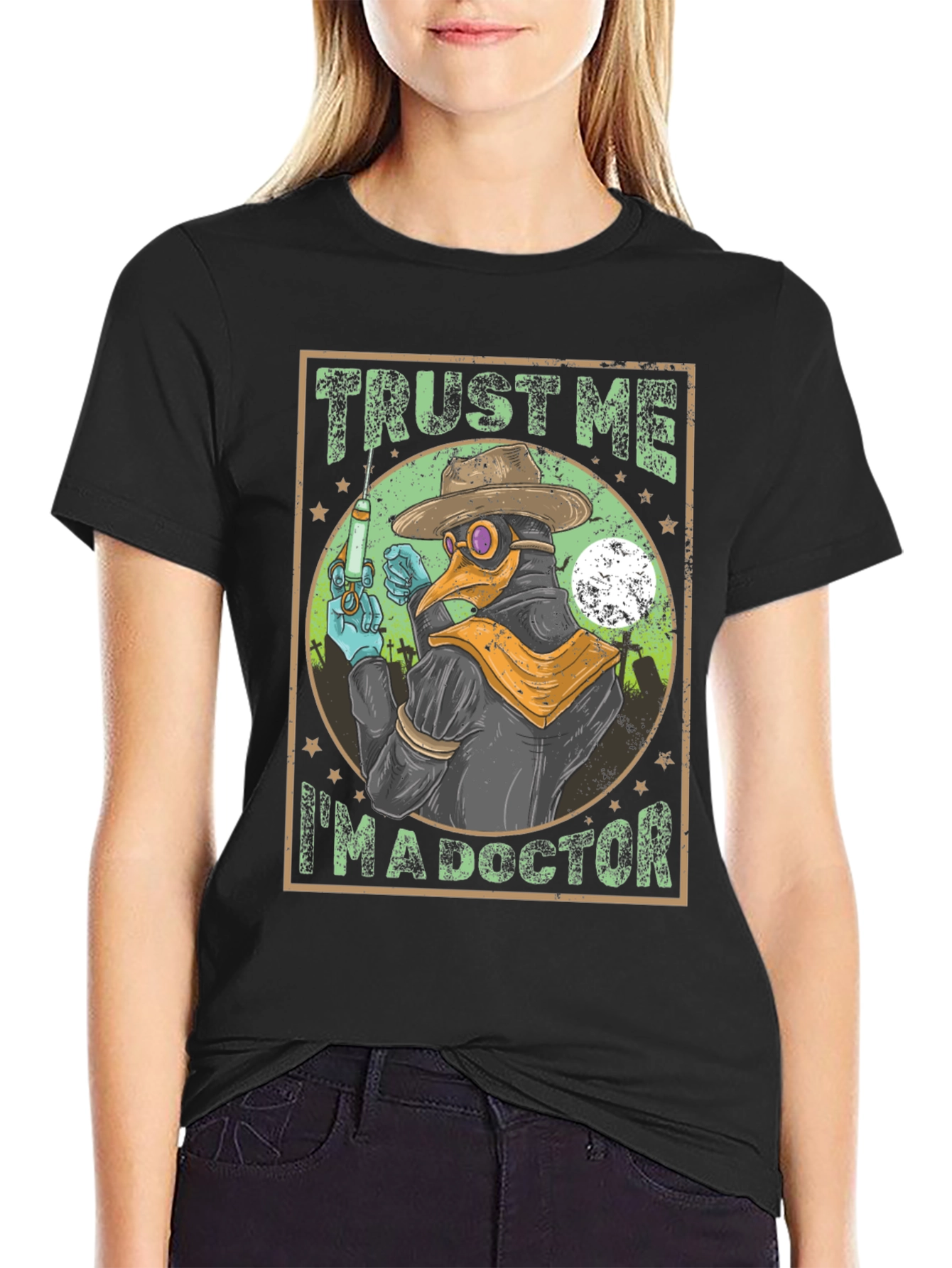 Black Plague Doctor T-Shirt - Trust Me I'm a Doctor! view 2