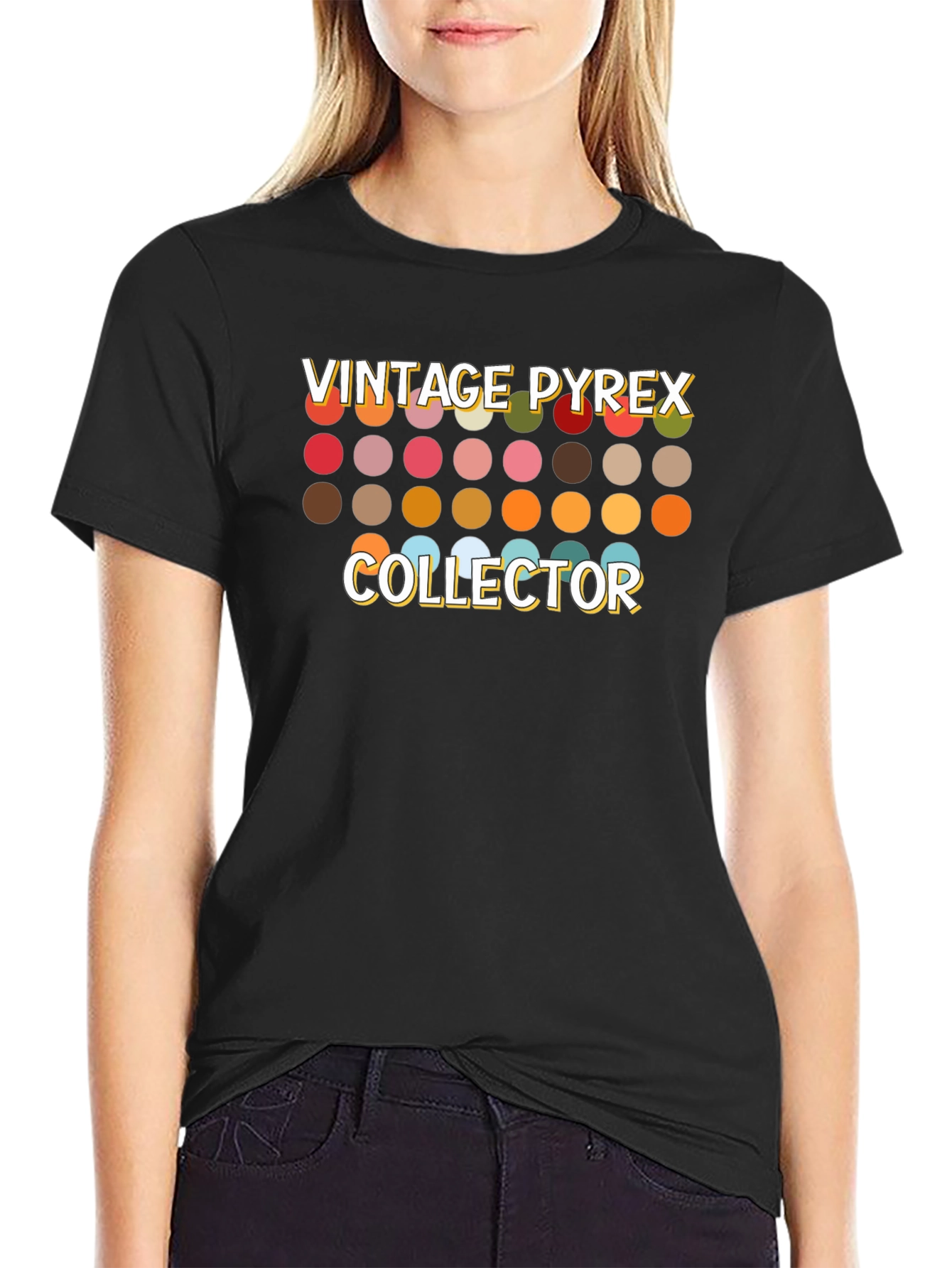 Black Vintage Pyrex Collector T-Shirt view 2