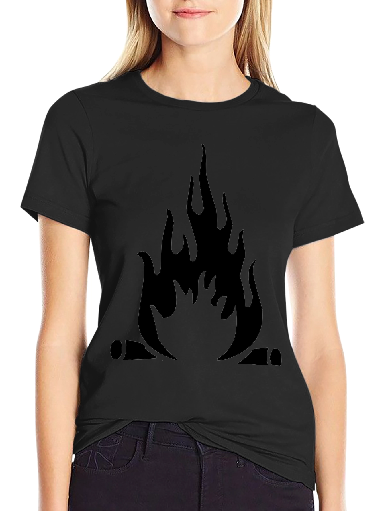 Black Campfire Graphic Tee - Black Cotton Comfort view 2