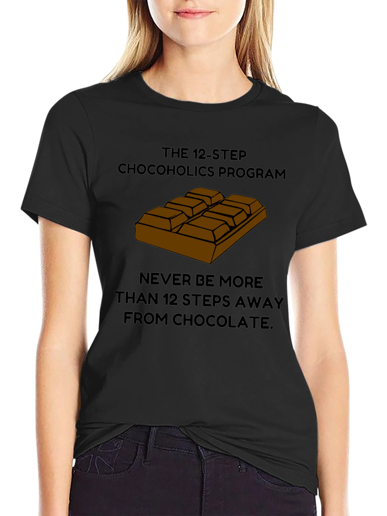 Black Chocoholics 12-Step Program T-Shirt view 2