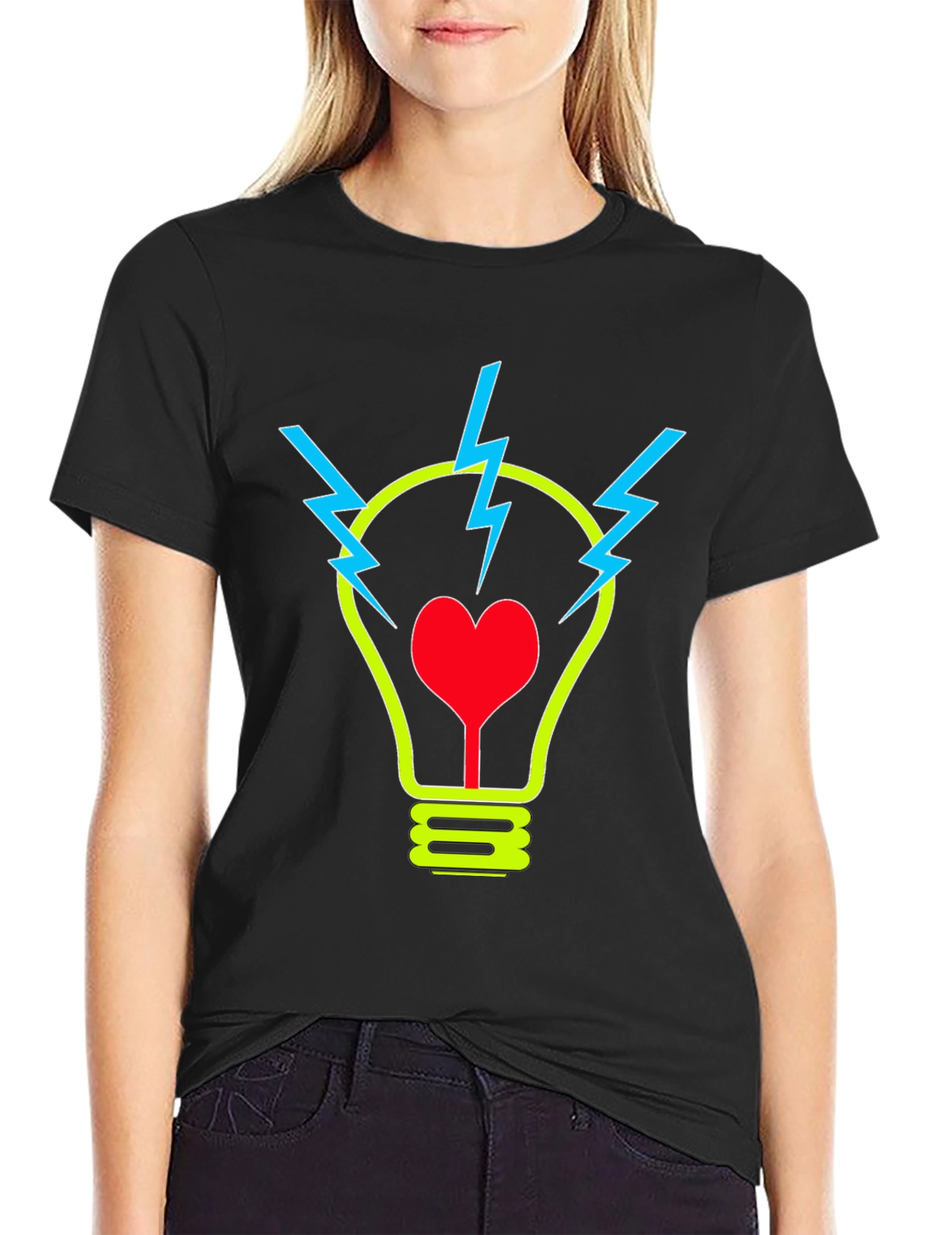 Black Heart Idea Graphic T-Shirt - Soft Cotton Blend view 2