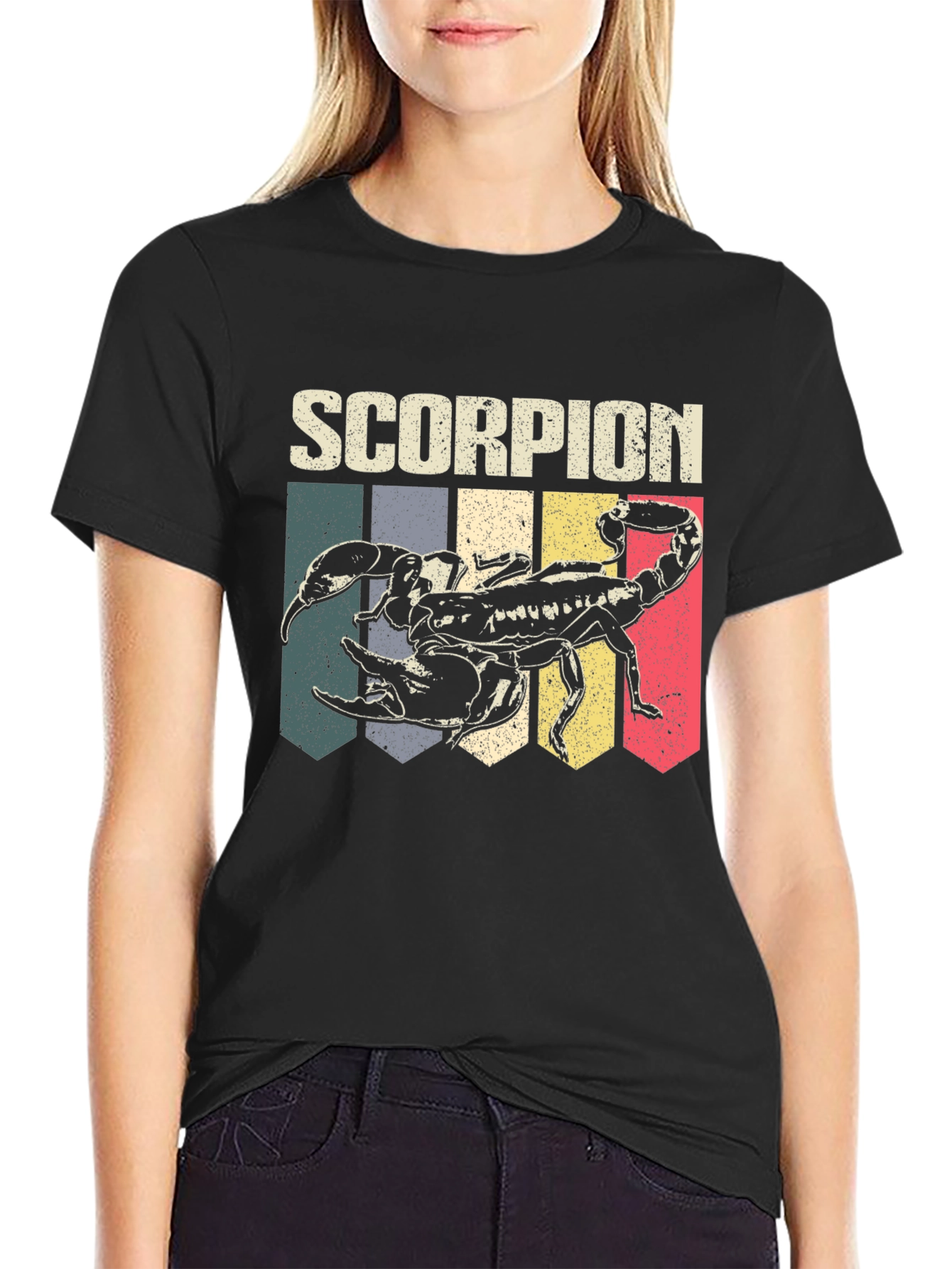 Black Retro Scorpion Graphic Tee - Black view 2