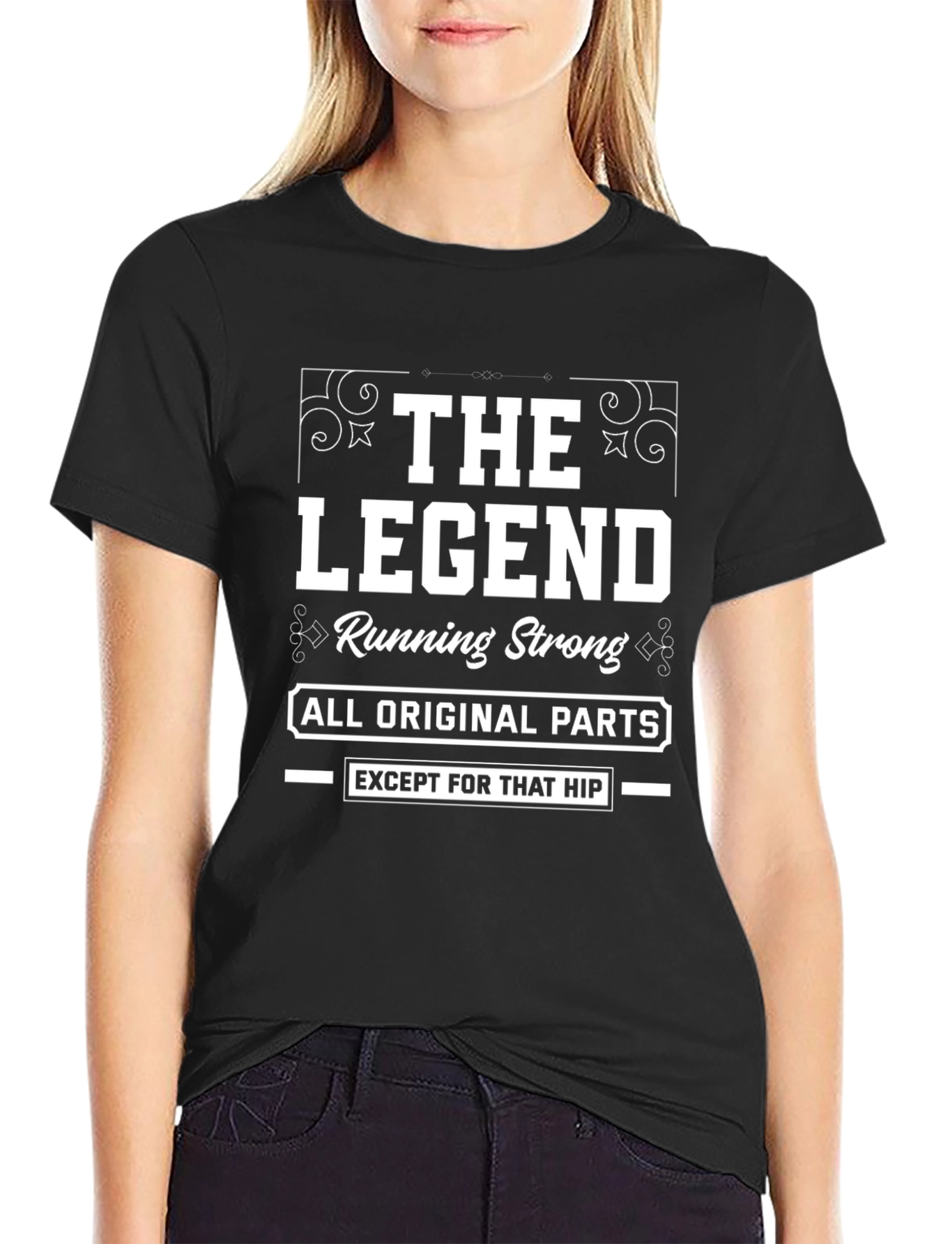 Black The Legend: Running Strong T-Shirt view 2