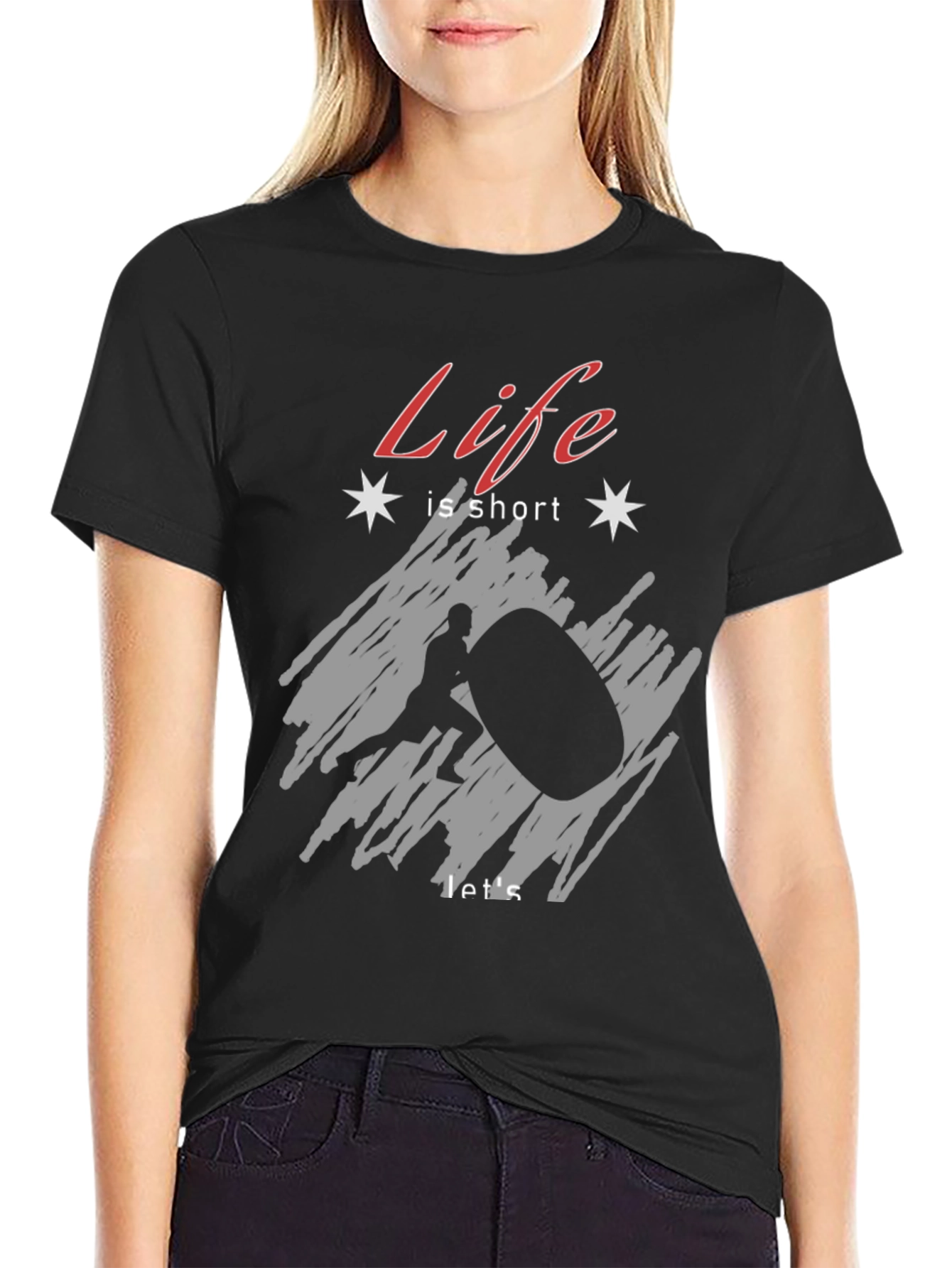 Black Life is Short Atlas Stone T-Shirt - Black view 2