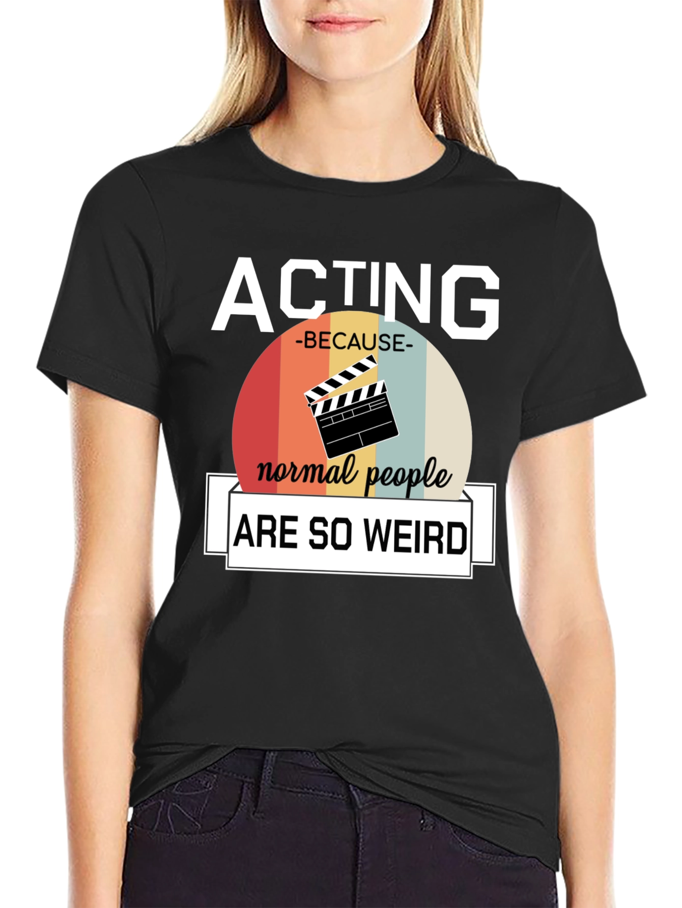 Black Acting Because Normal People Are So Weird T-Shirt view 2