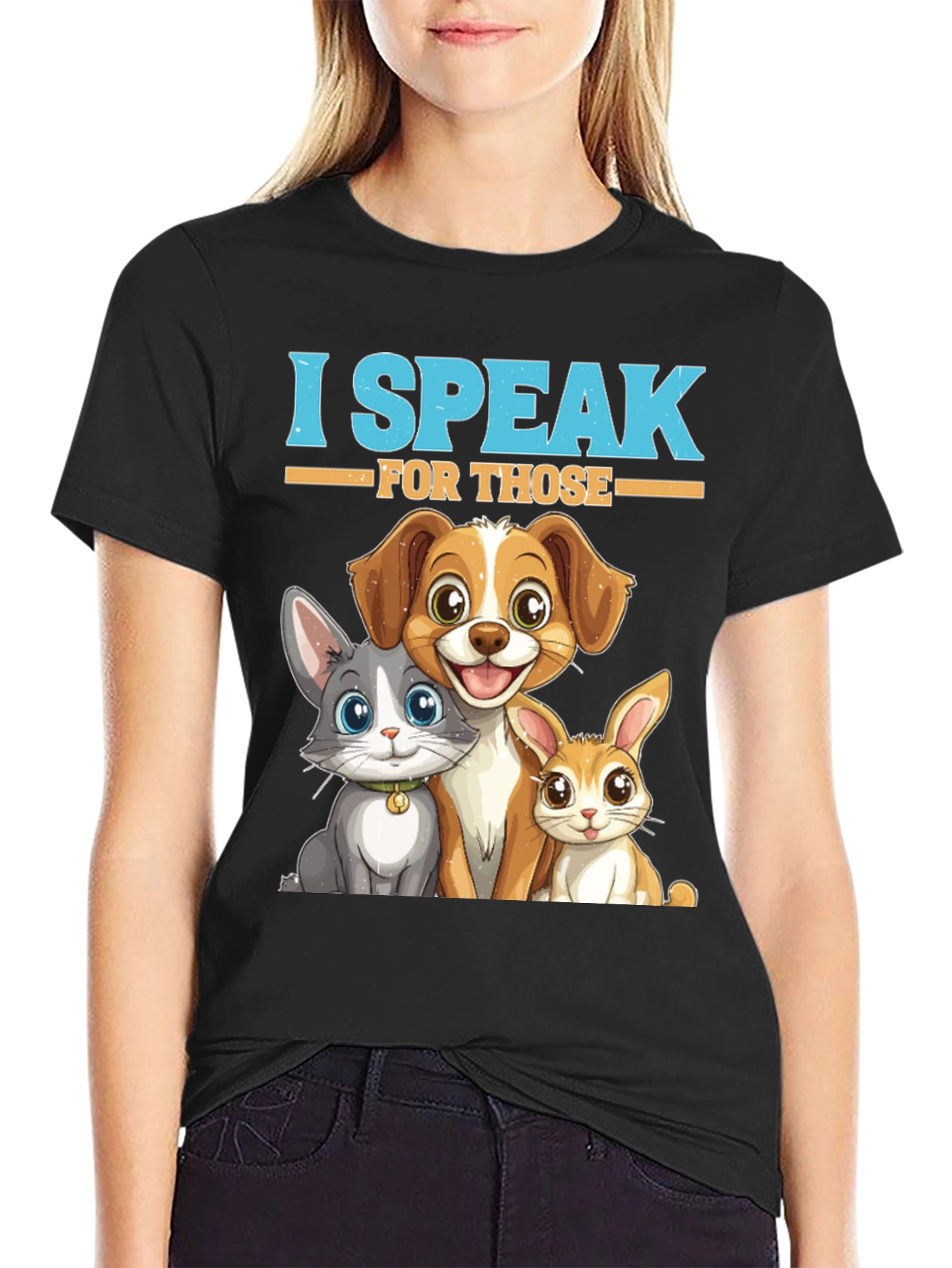 Black I Speak For Those Pet T-Shirt view 2