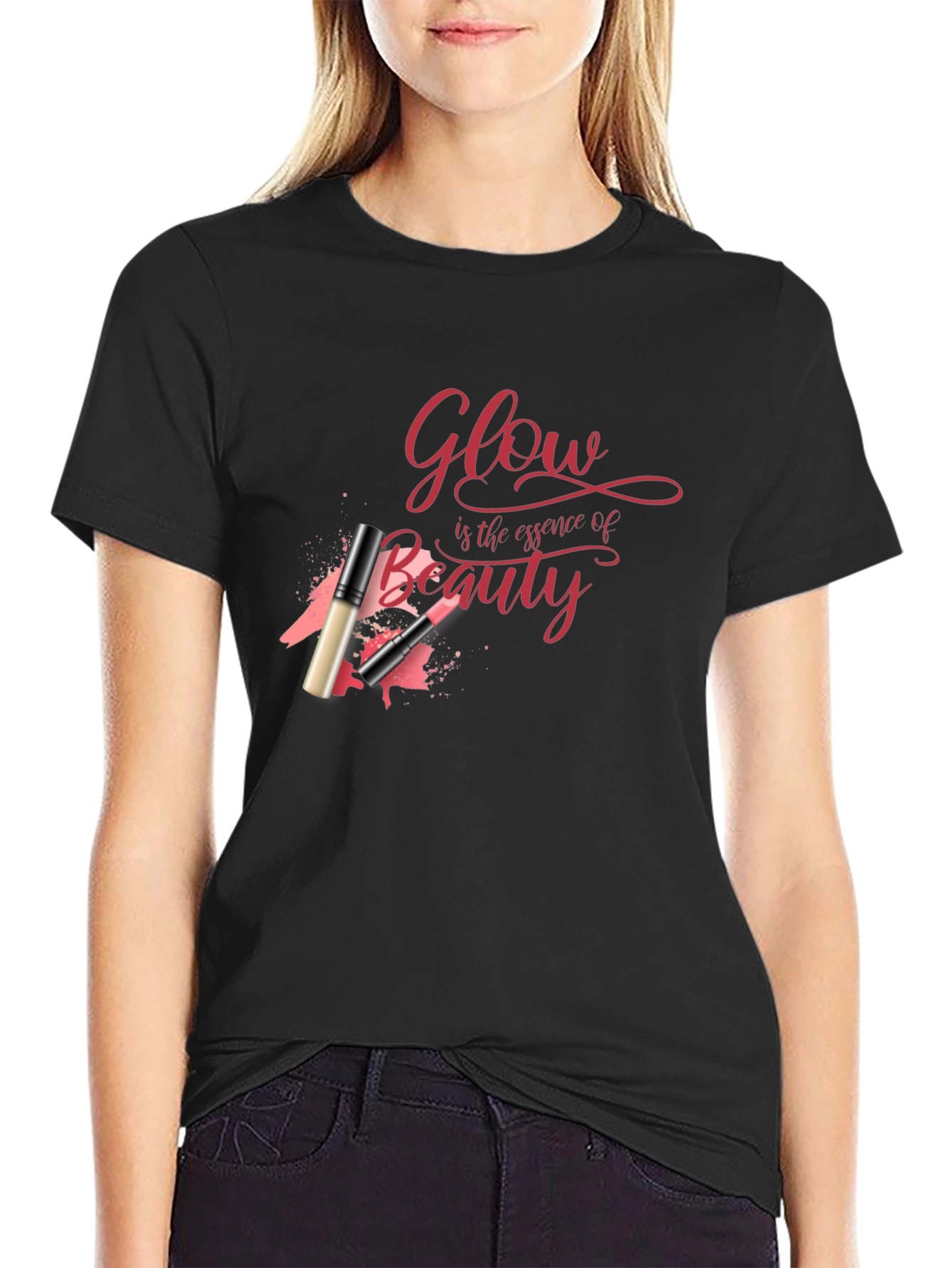 Black Glow is the Essence of Beauty Graphic Tee view 2