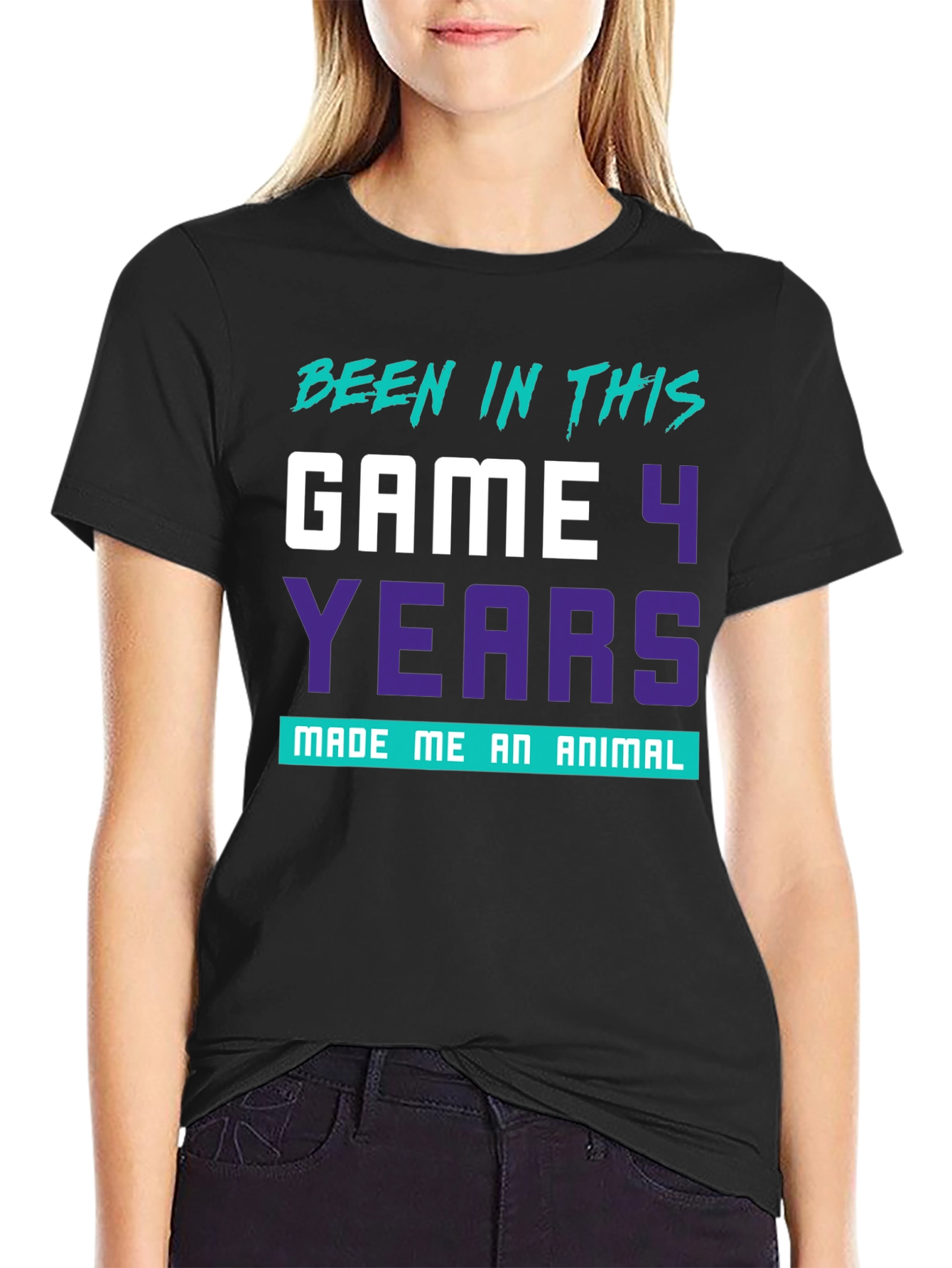 Black Been in This Game 4 Years Funny Graphic Tee view 2