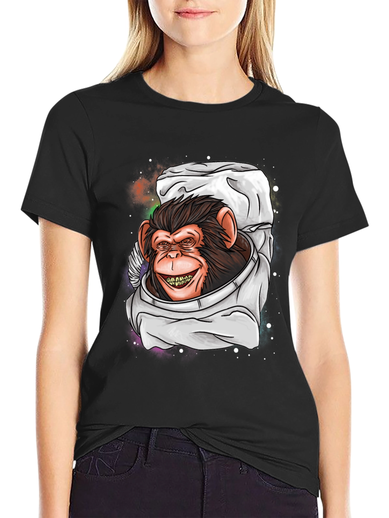 Black Space Monkey Graphic Tee view 2