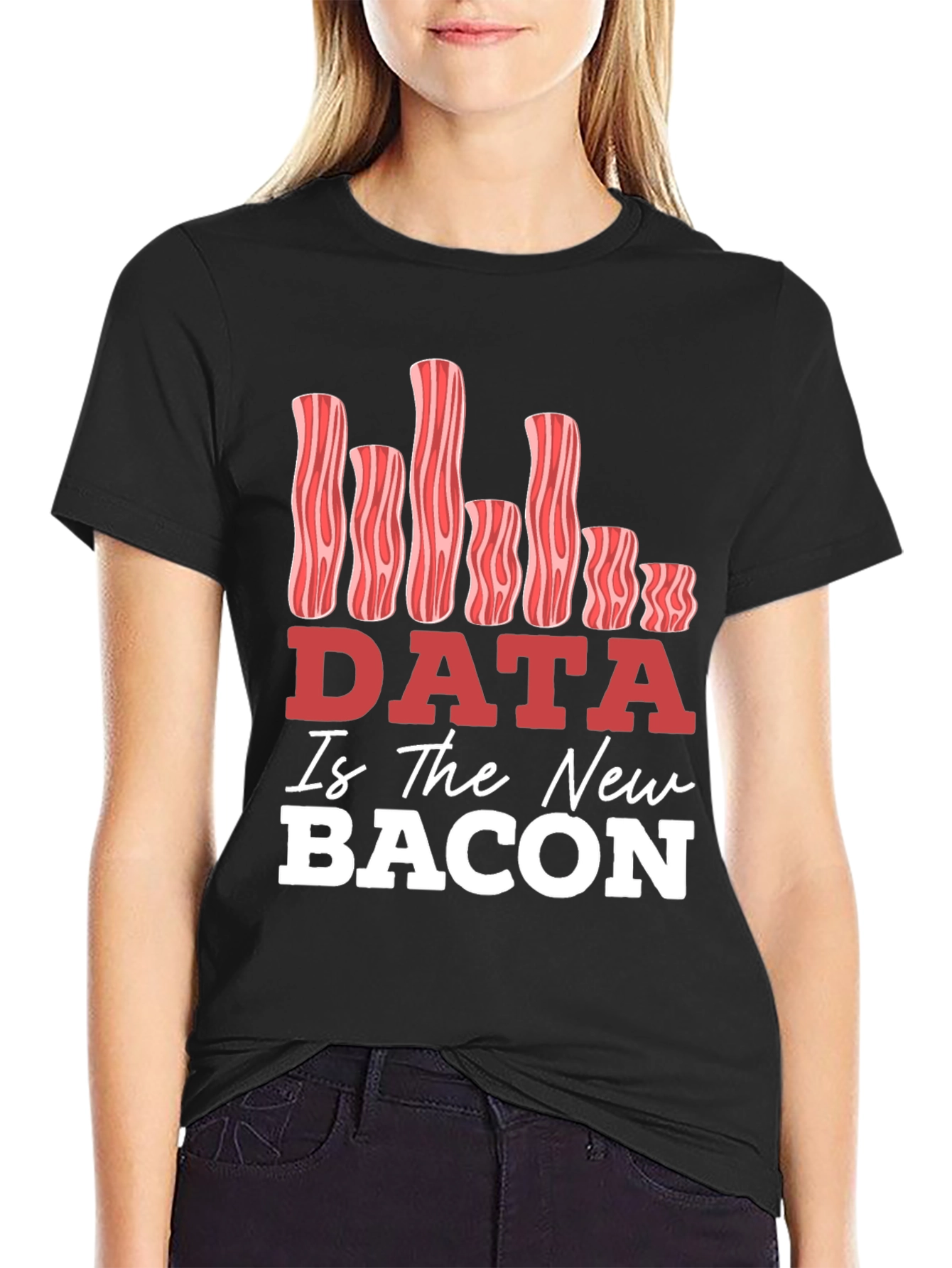Black Data Is The New Bacon Graphic T-Shirt view 2