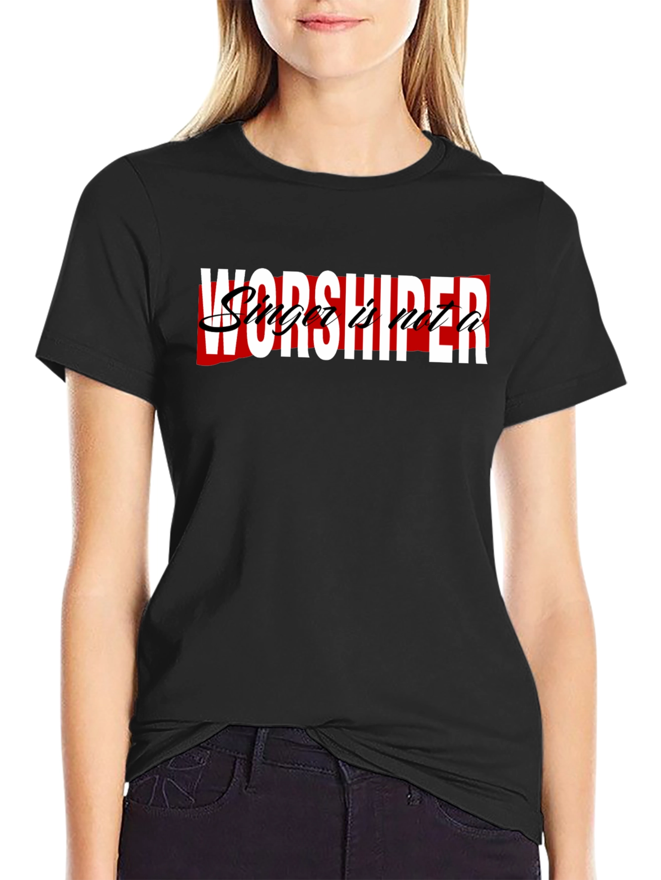 Black Worshiper Singer T-Shirt view 2