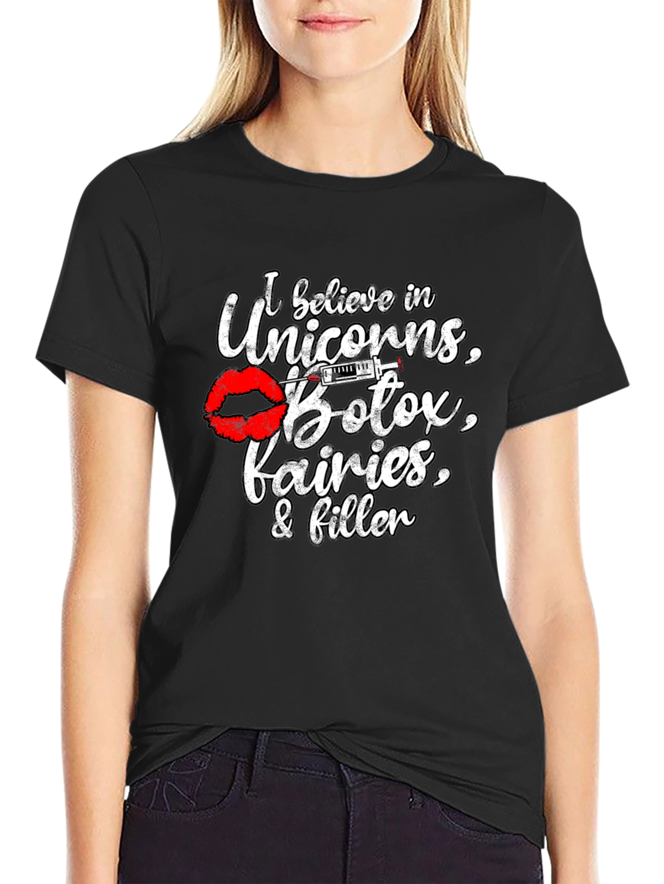 Black Unicorns, Botox, & Fairies Graphic Tee view 2