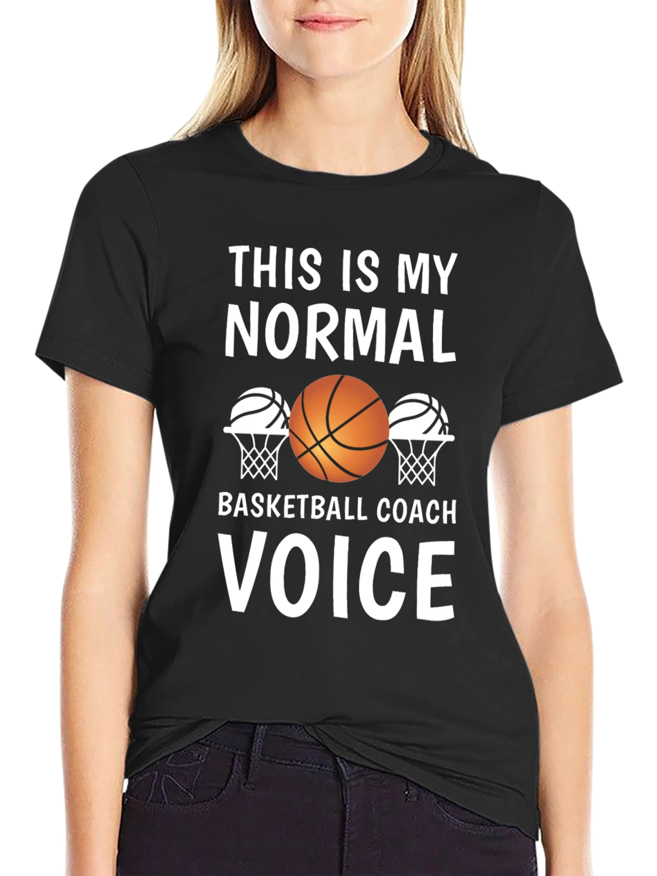 Black Basketball Coach Voice T-Shirt view 2