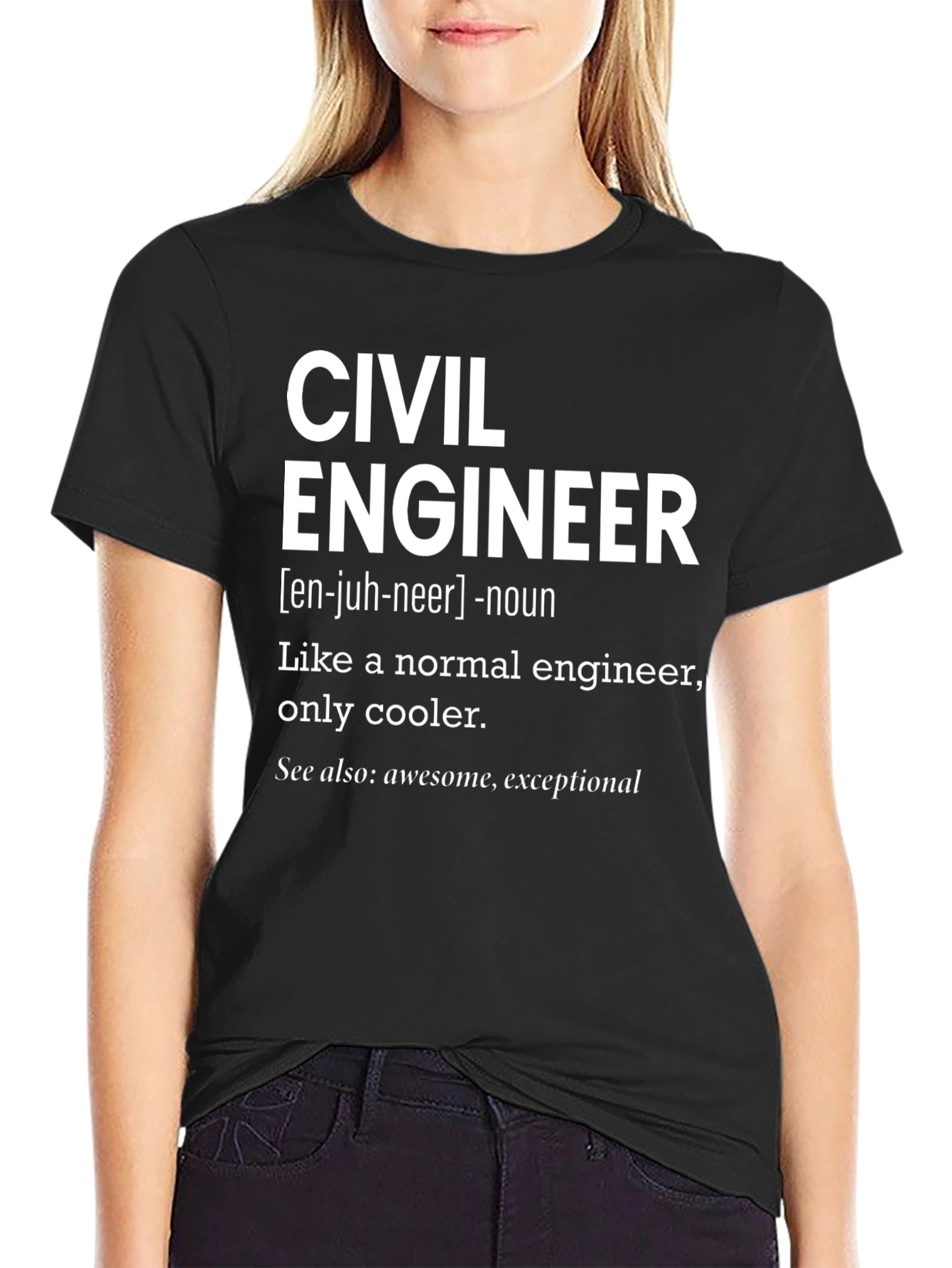 Black Civil Engineer Definition T-Shirt view 2