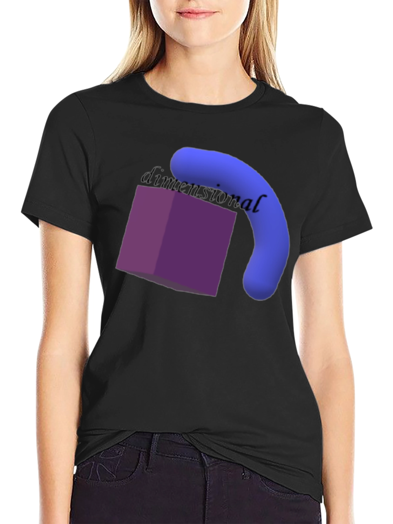 Black Dimensional T-Shirt - Unique Graphic Tee for Casual Wear view 2